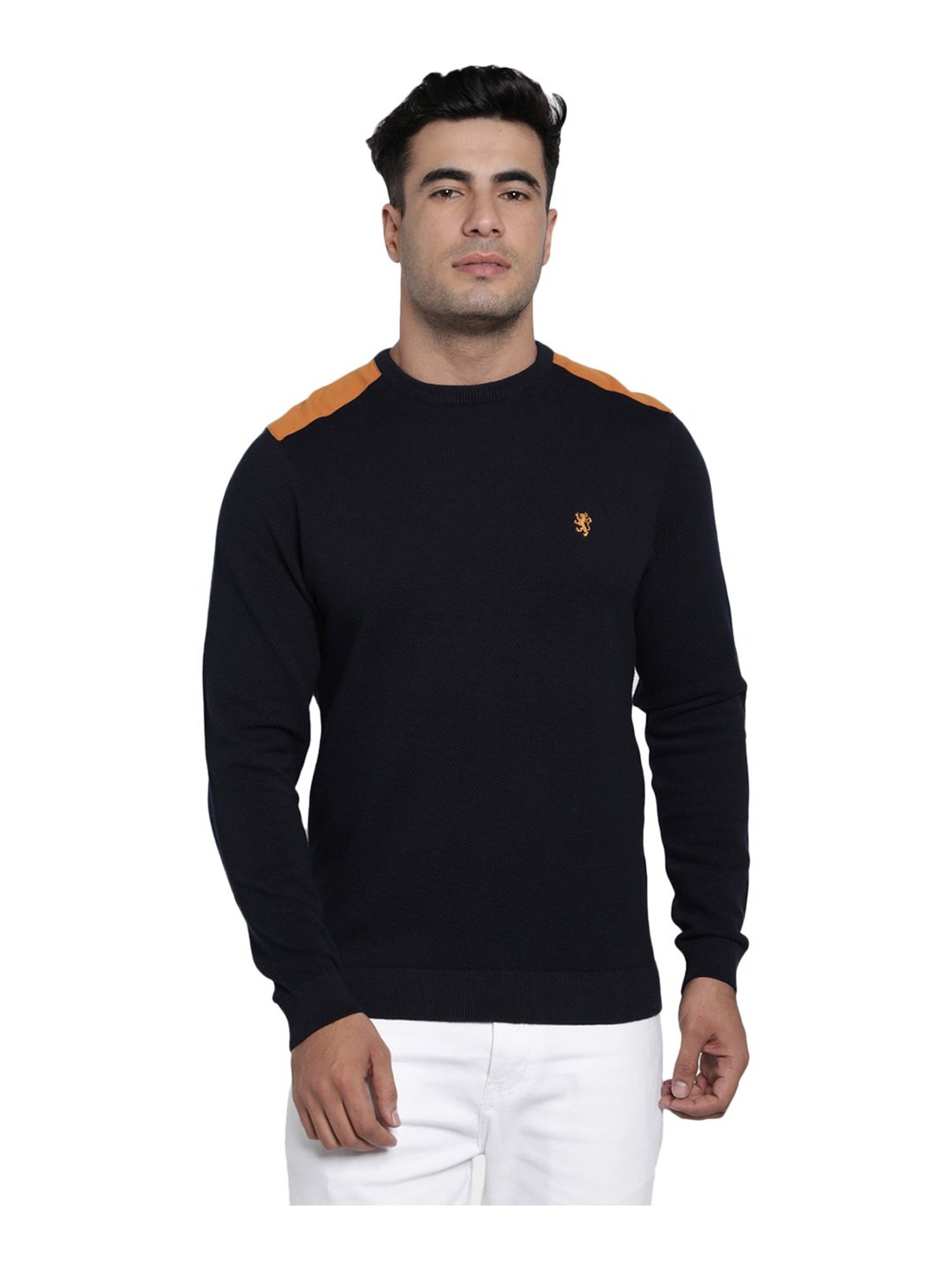 Red Tape Black Round Neck Sweater