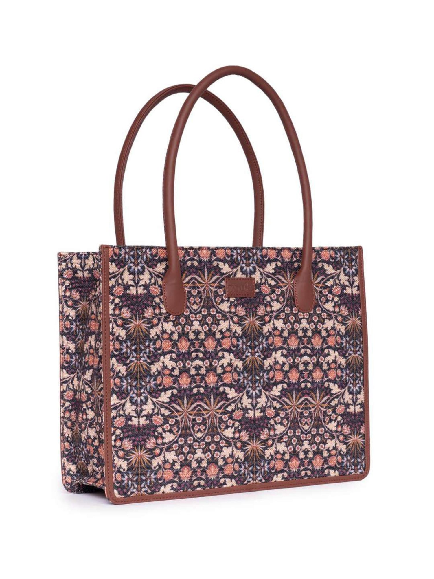 ZOUK Kashmir Blooms Book Multicolor Printed Tote Handbag