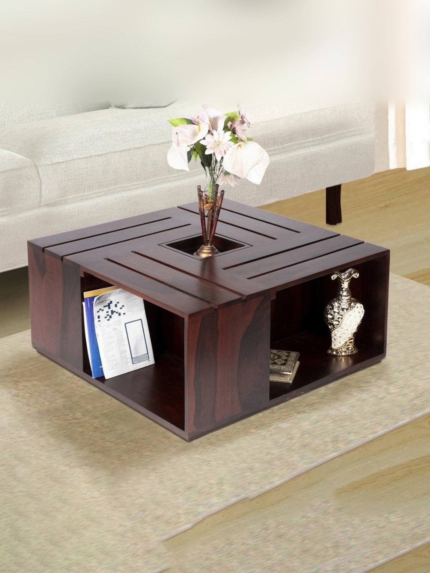 Glass Oval Living Room Metal Coffee Table - Saracina Home