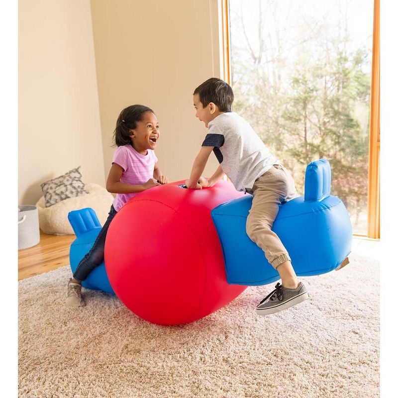 HearthSong Heavy-Duty Vinyl Giant Inflatable Seesaw Rocker for Two Kids