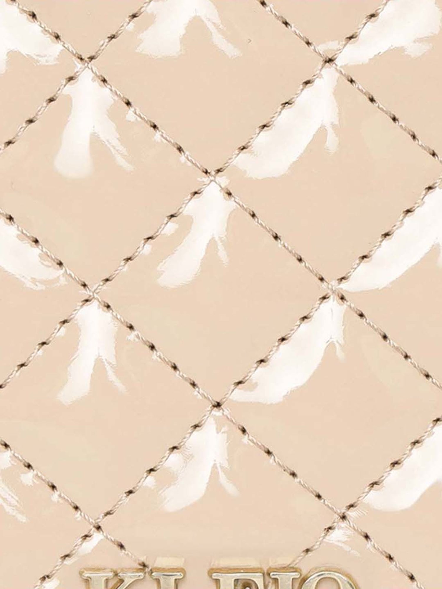 KLEIO Cream Rivets Medium Sling Handbag