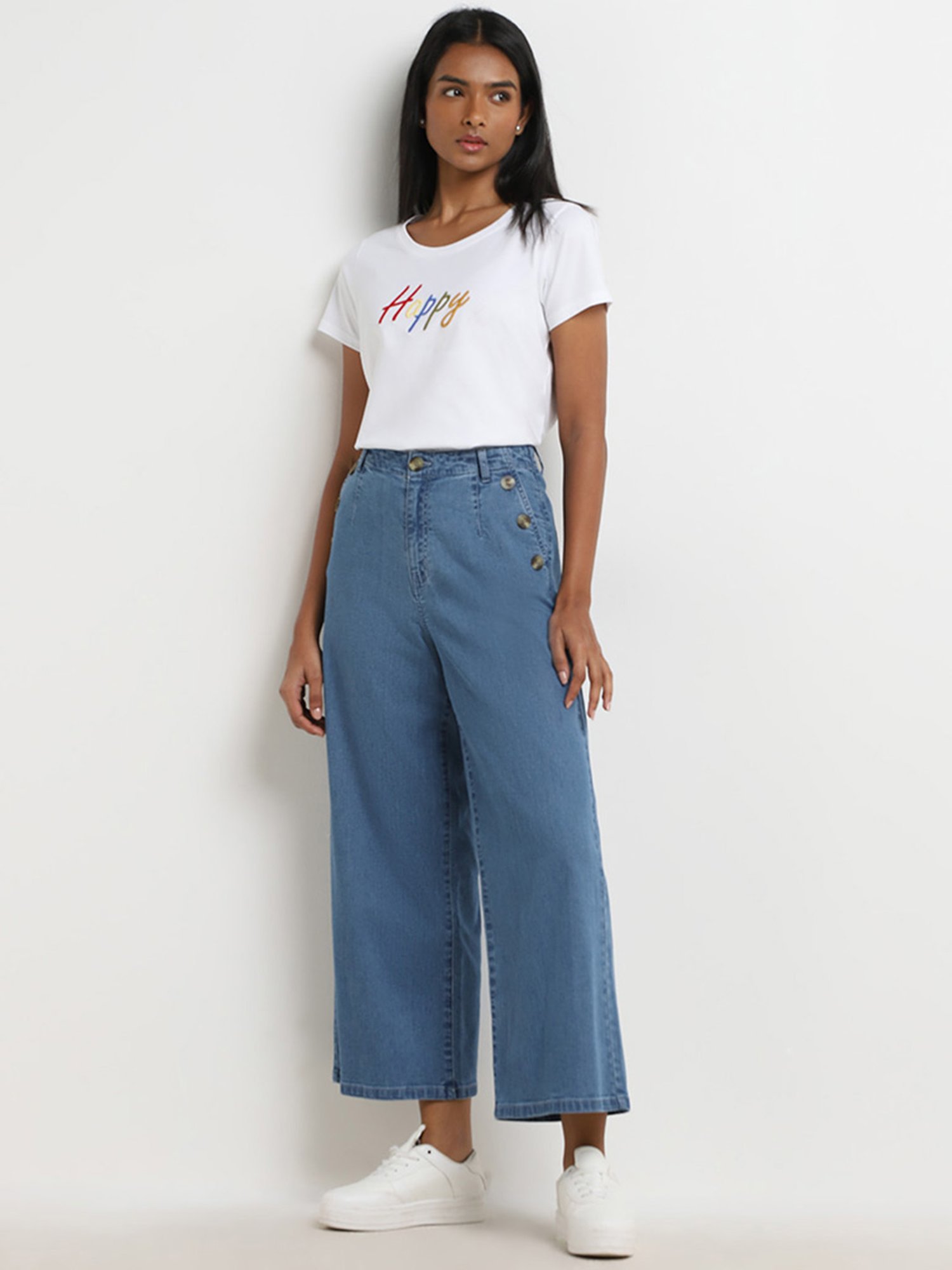 LOV by Westside White Text Embroidered T-Shirt