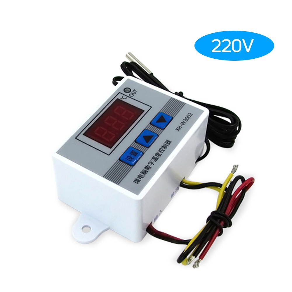 XH-W3002 Intelligent Led Digital Microcomputer Temperature Controller Mini Thermostat Switch with Water-resistant Sensor Probe