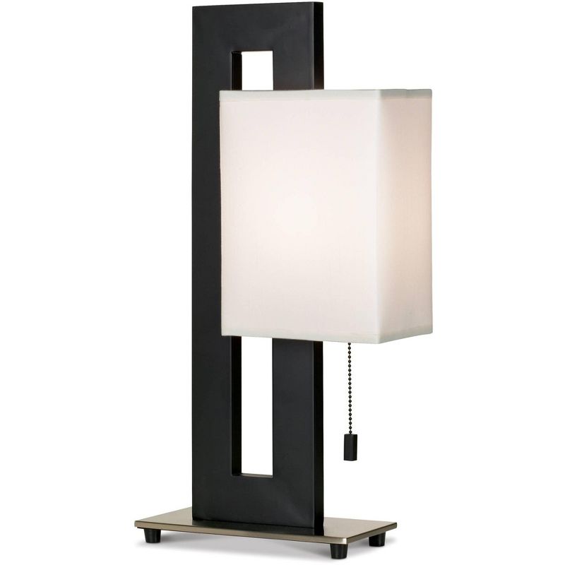 360 Lighting Floating Square Black Modern Table Lamp with Table Top Dimmer