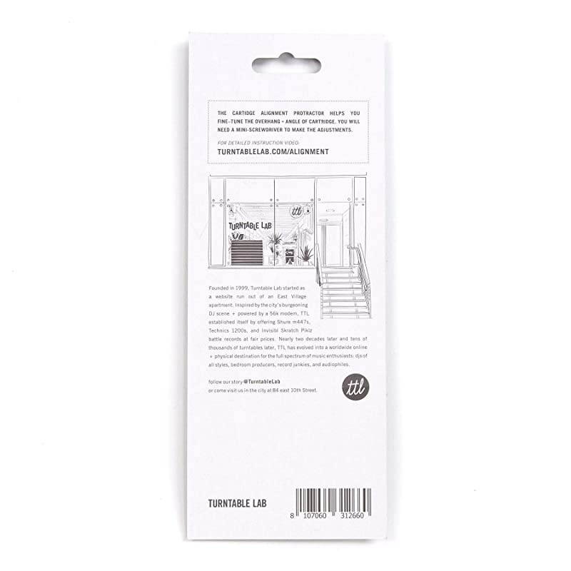 Phono Cartridge Alignment Protractor Tool - Mirrored Surface for Precision