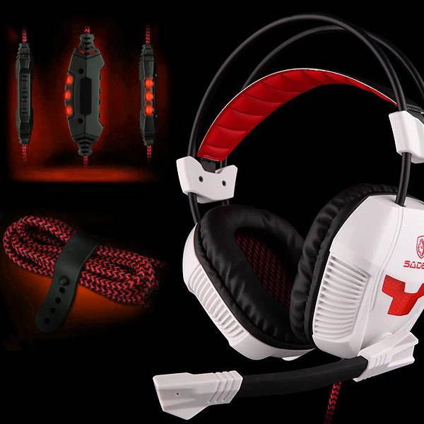 SADES A30 USB Gaming Headphone Headset Stereo 7.1 Surround with Mic for PC Computer Laptop Game