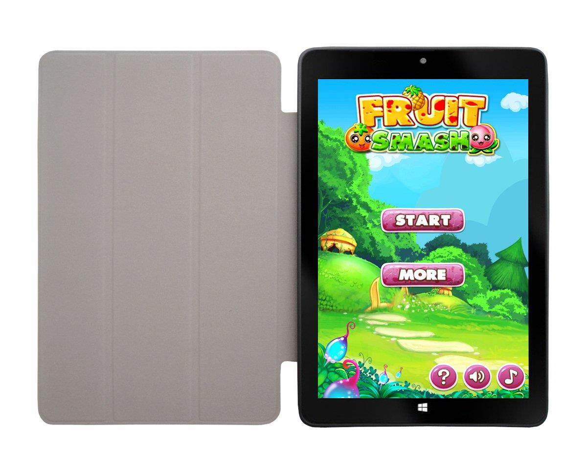 Viola Purple Slim Folding Folio Cover Case and Clear Screen Protector for Insignia Flex Windows 8.9" Tablet NS-P89W6100