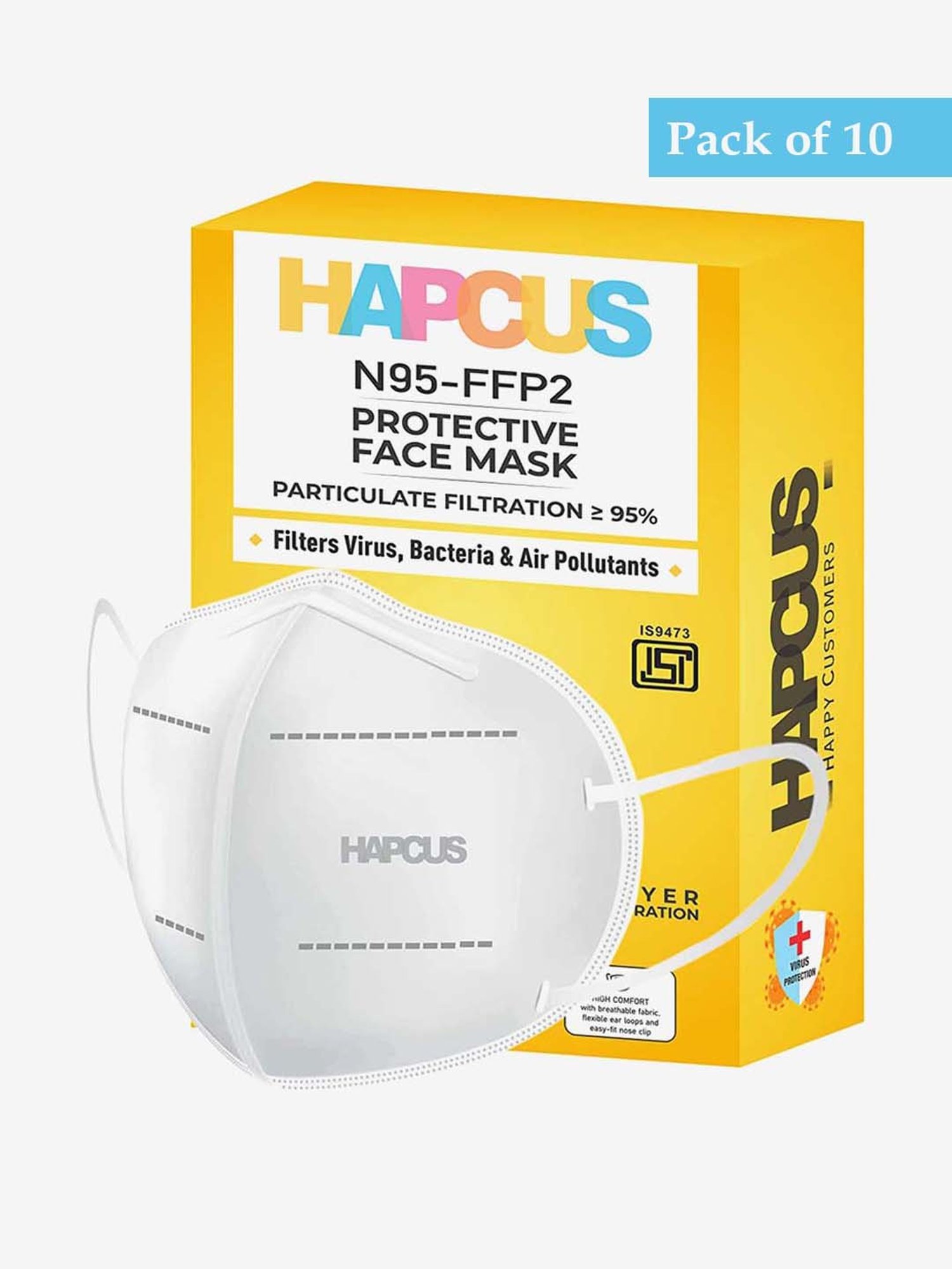 Magnum Flat Fold Duckbill NIOSH Certified N95 Mask (Pack of 20, White)