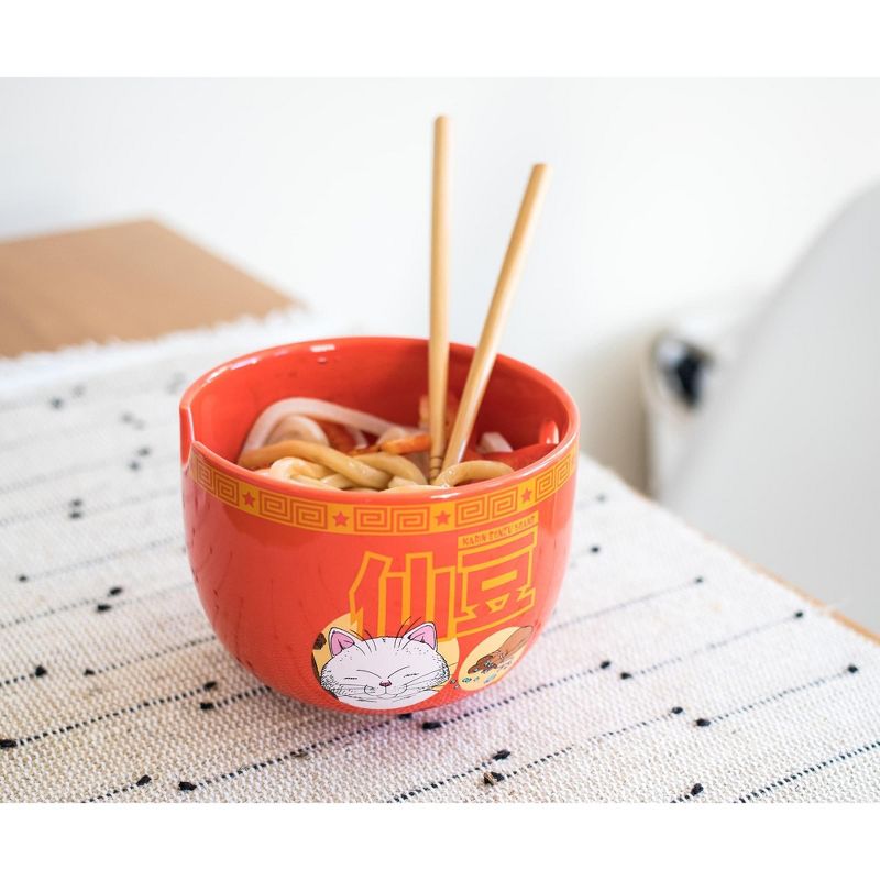 Just Funky Dragon Ball Z Karin Japanese Dinnerware Set | 16-Ounce Ramen Bowl and Chopsticks