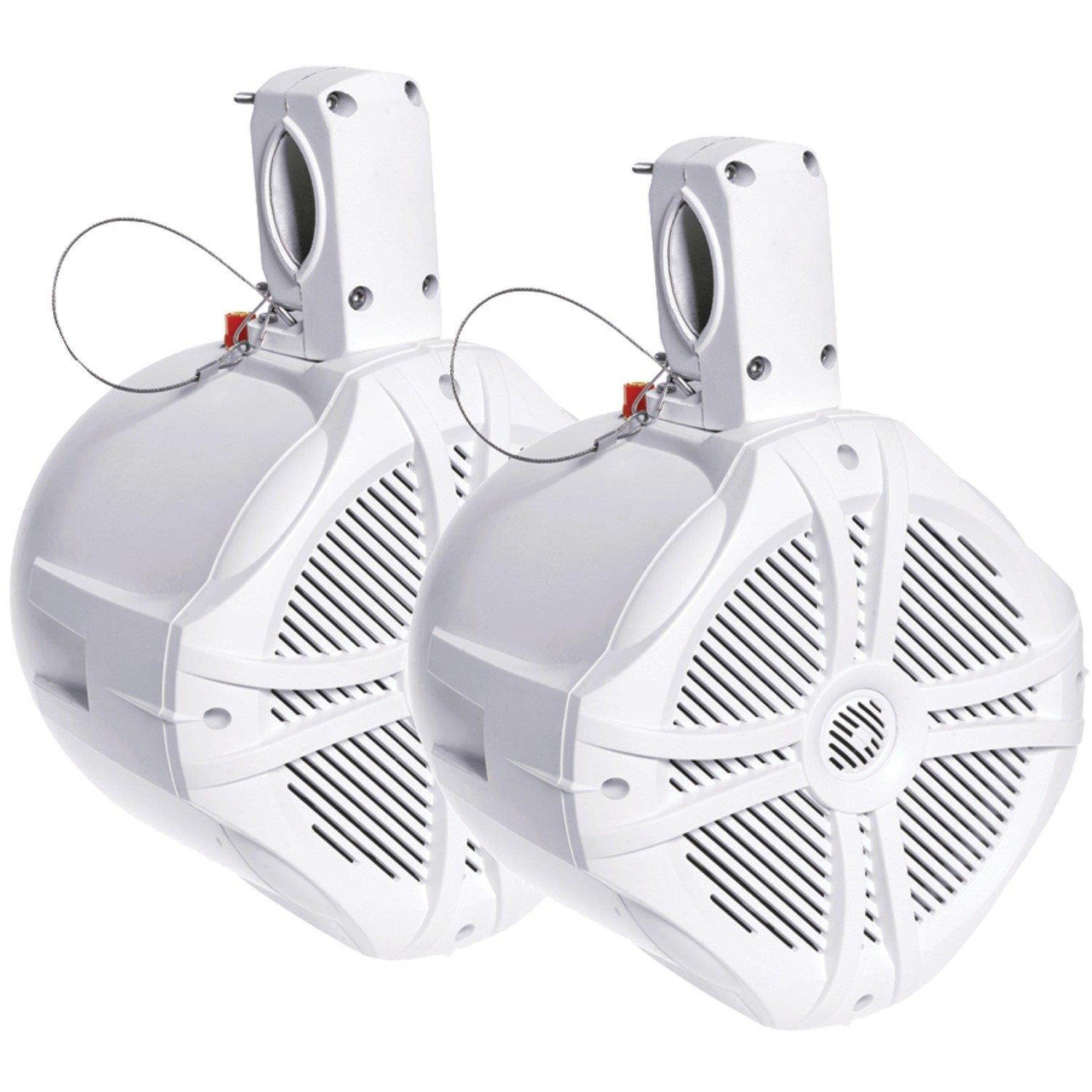 POWER ACOUSTIK MWT-80W Marine-Grade 8" 750-Watt Wake Tower Enclosure & Speaker System (White)