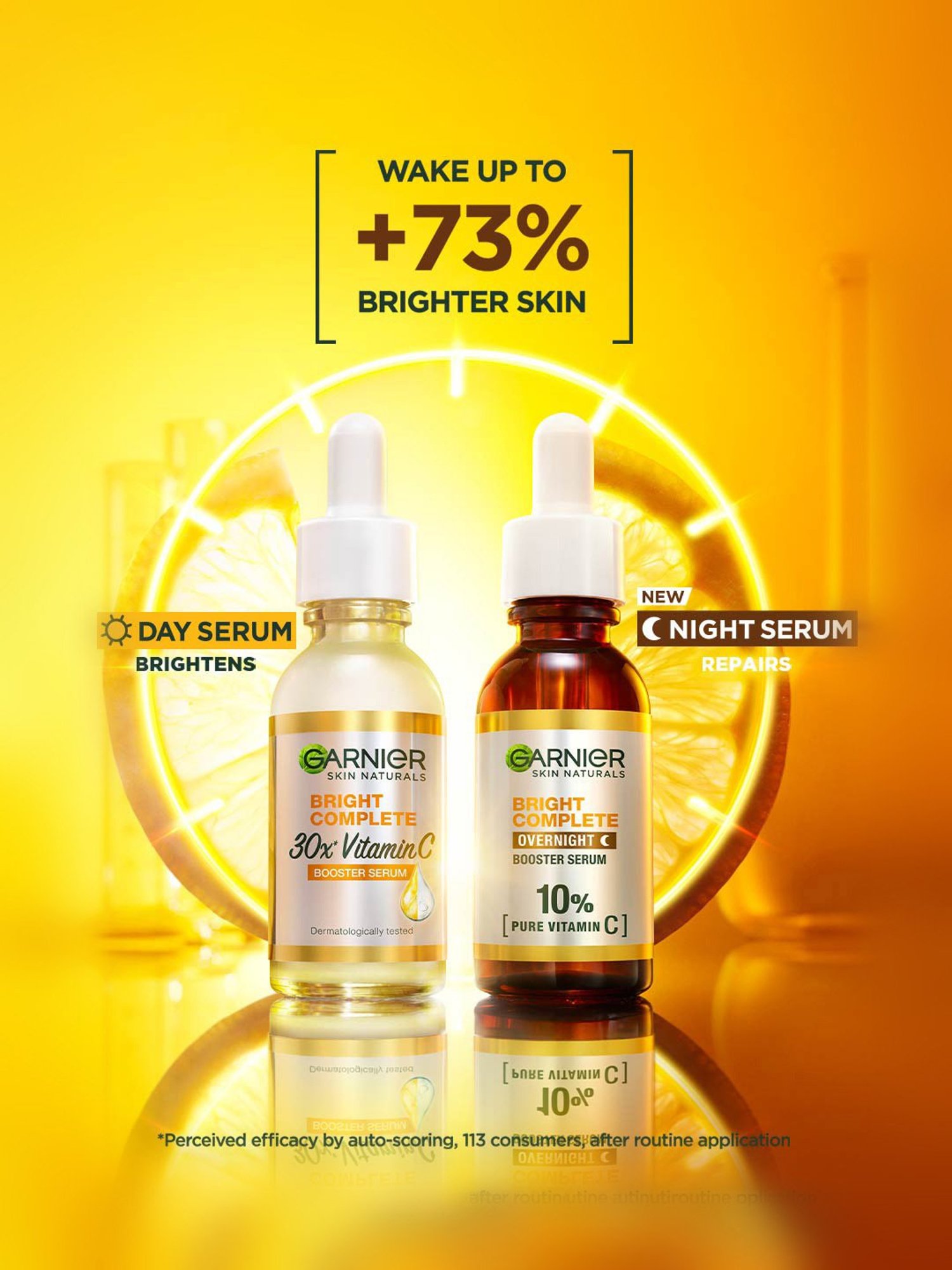 Garnier Bright Complete 10% Pure Vitamin C Overnight Booster Serum - 15 ml