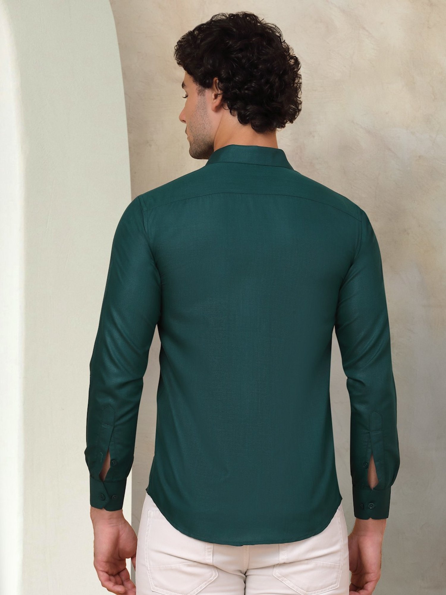 Indian Needle Dark-Green Ragular Fit Shirt