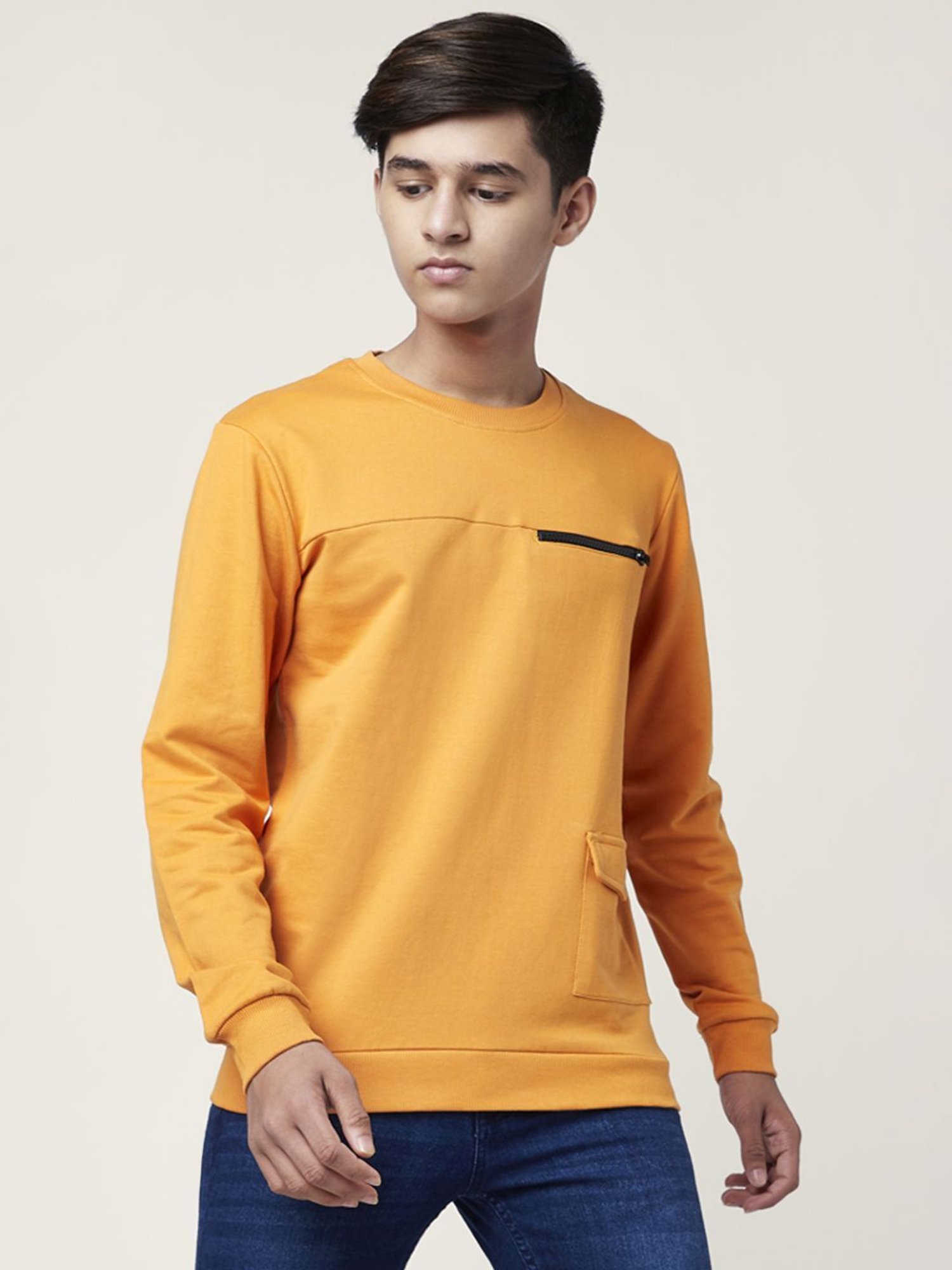 Coolsters by Pantaloons Kids Burnt Orange Cotton Regular Fit Full Sleeves Sweatshirt