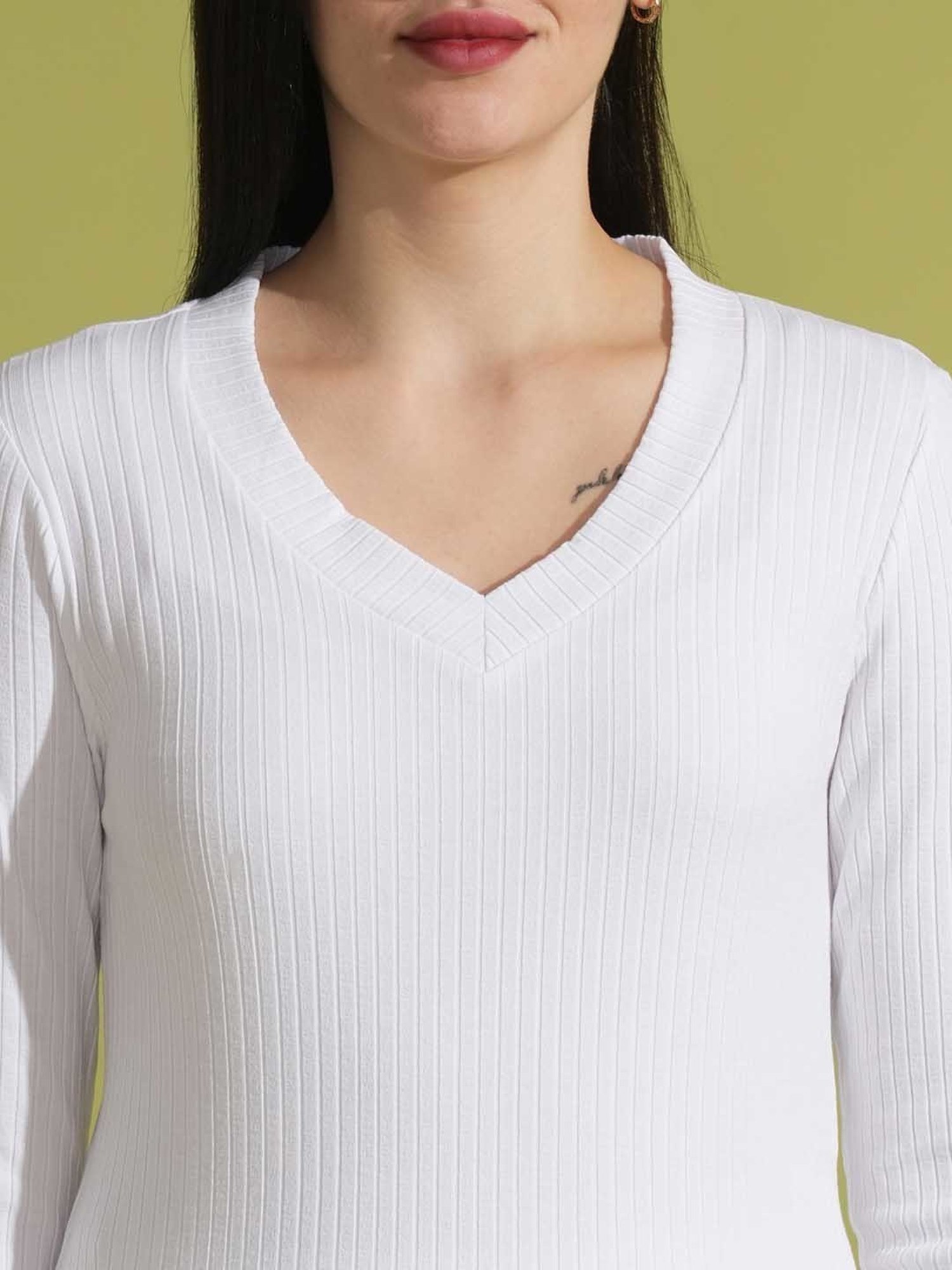 Globus White Self Design Tunic With Trousers