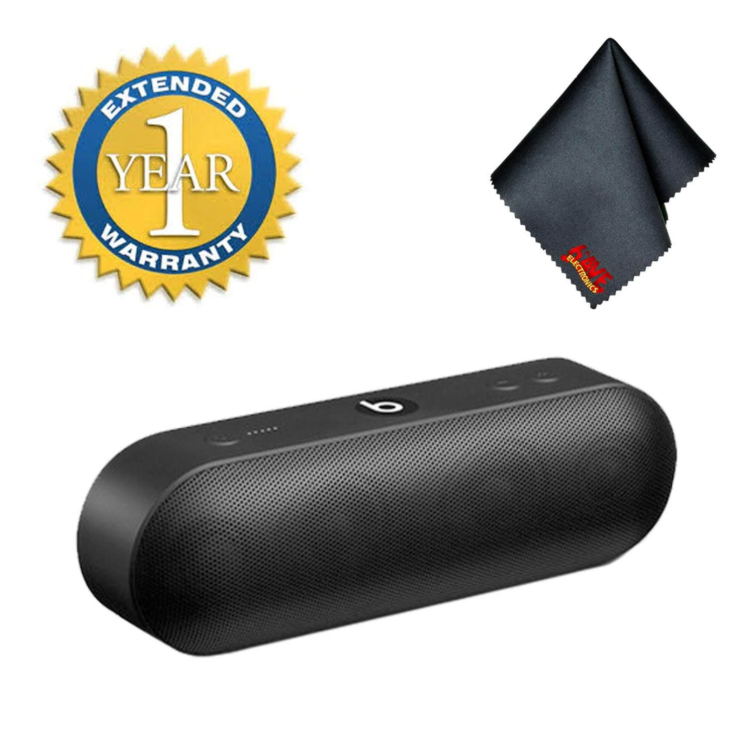Beats Pill+ Plus Outdoor Party Portable Bluetooth Speaker Bundle -Includes- Fibercloth and 1-Year Extended Warranty