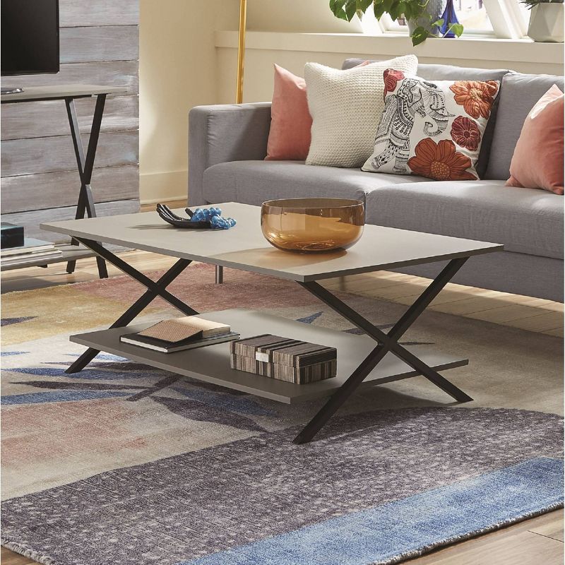 48" Slade Coffee Table with End Table and TV/Sofa Console Table Gray - Alaterre Furniture