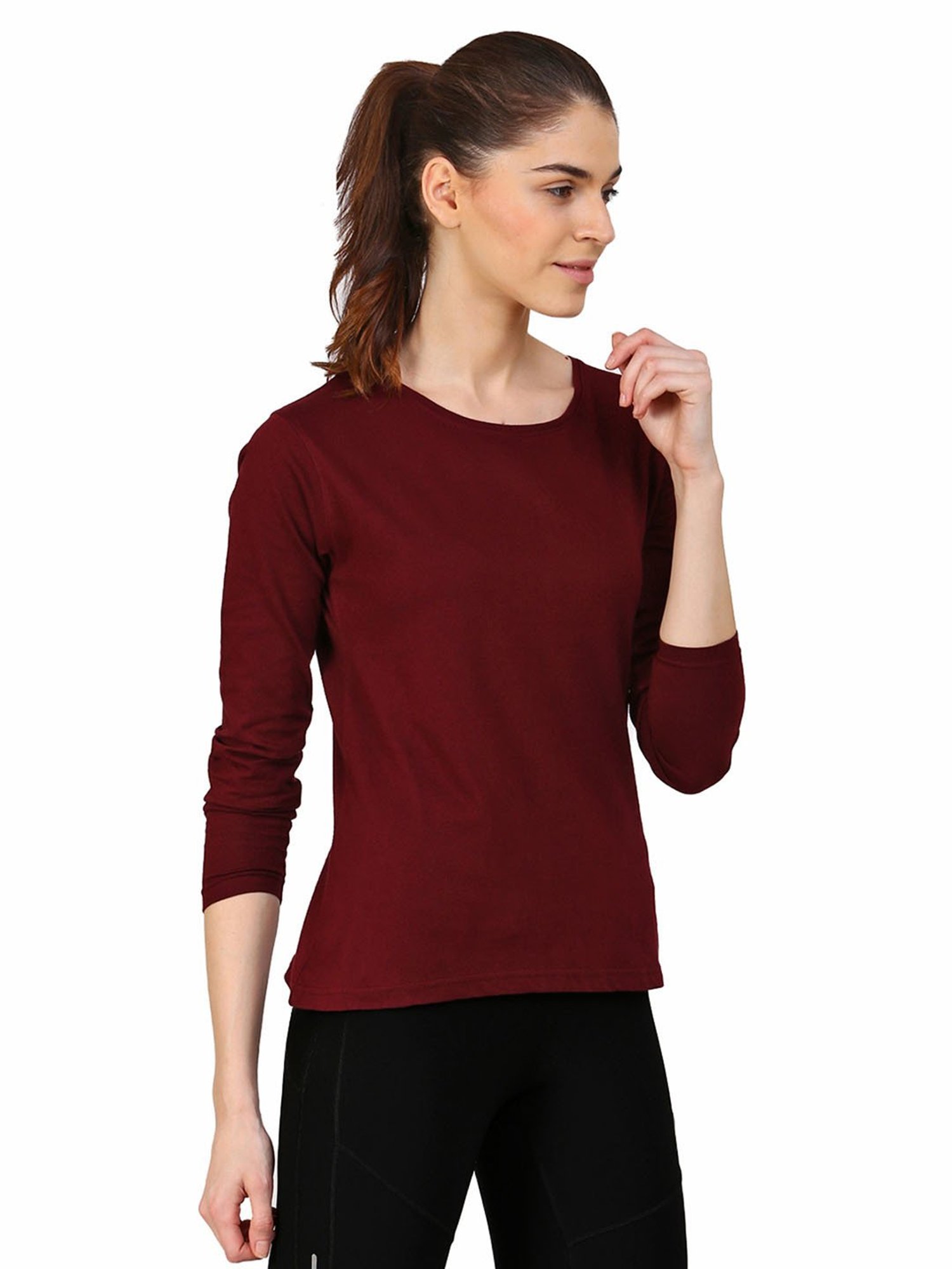 Appulse Maroon Cotton Slim Fit T-Shirt
