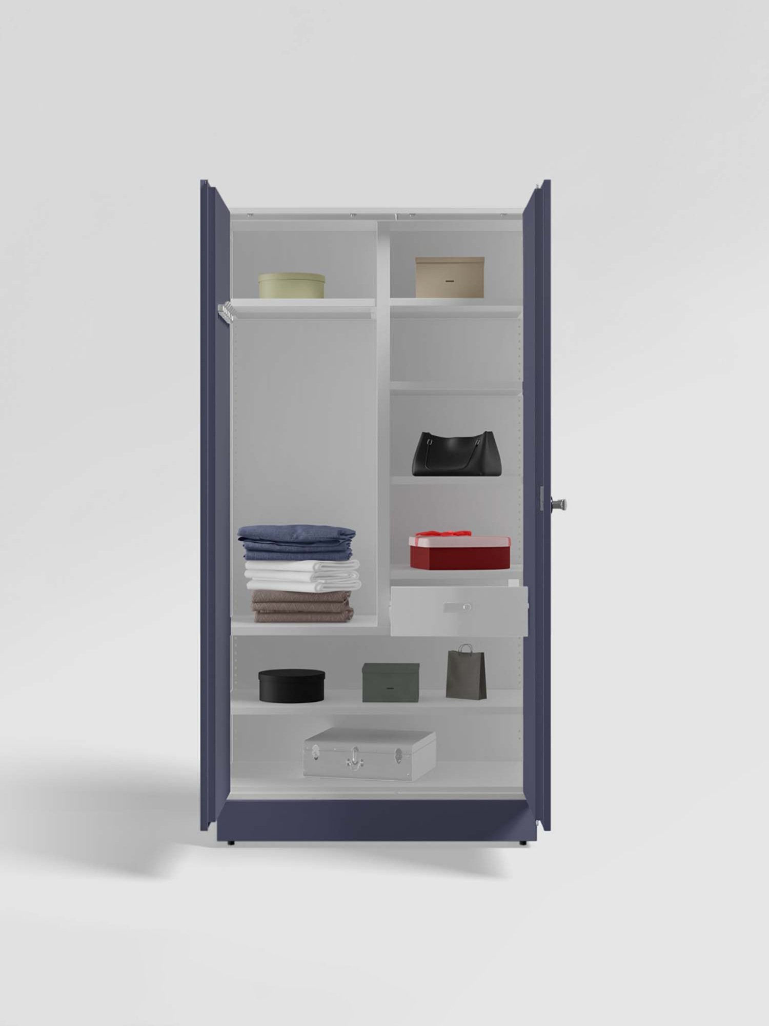 Godrej Interio Auraline Women Basic 2-Door Almirah, Textured Navy Blue (1-Year Warranty, 1 Drawer)