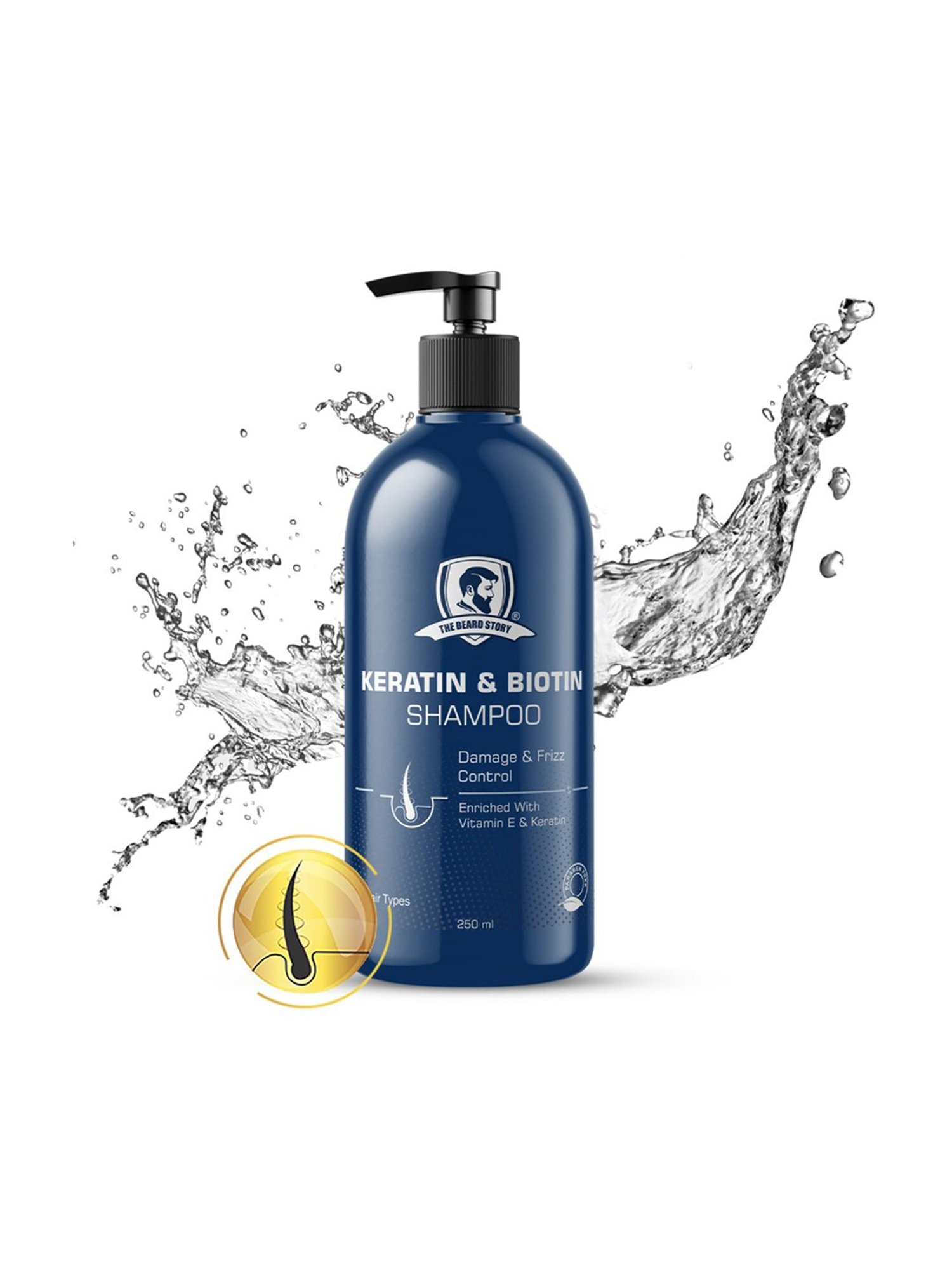 The Beard Story Keratin & Biotin Damage & Frizz Control Shampoo - 250 ml