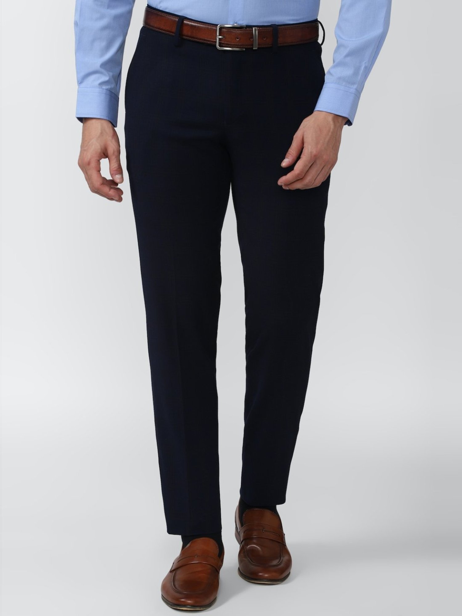Peter England Elite Black Slim Fit Trousers