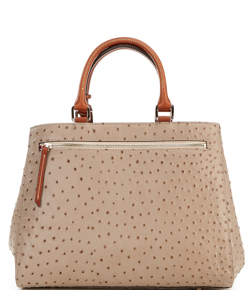 Dooney & Bourke Ostrich Collection Zip Satchel Bag