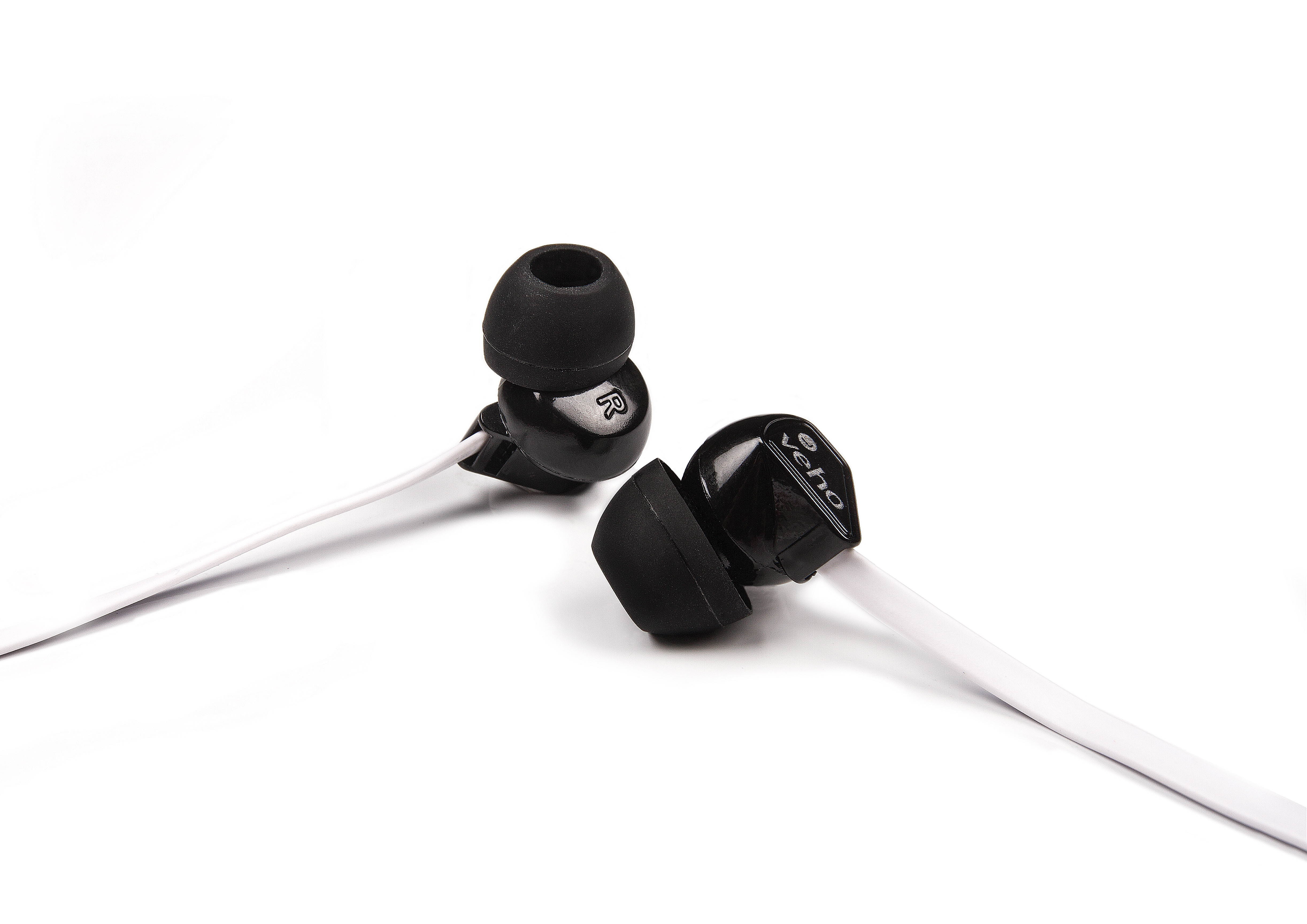 Veho Z-1 In-Ear Headphones Stereo Earbuds With Noise Isolation and Anti-Tangle Cable (White)