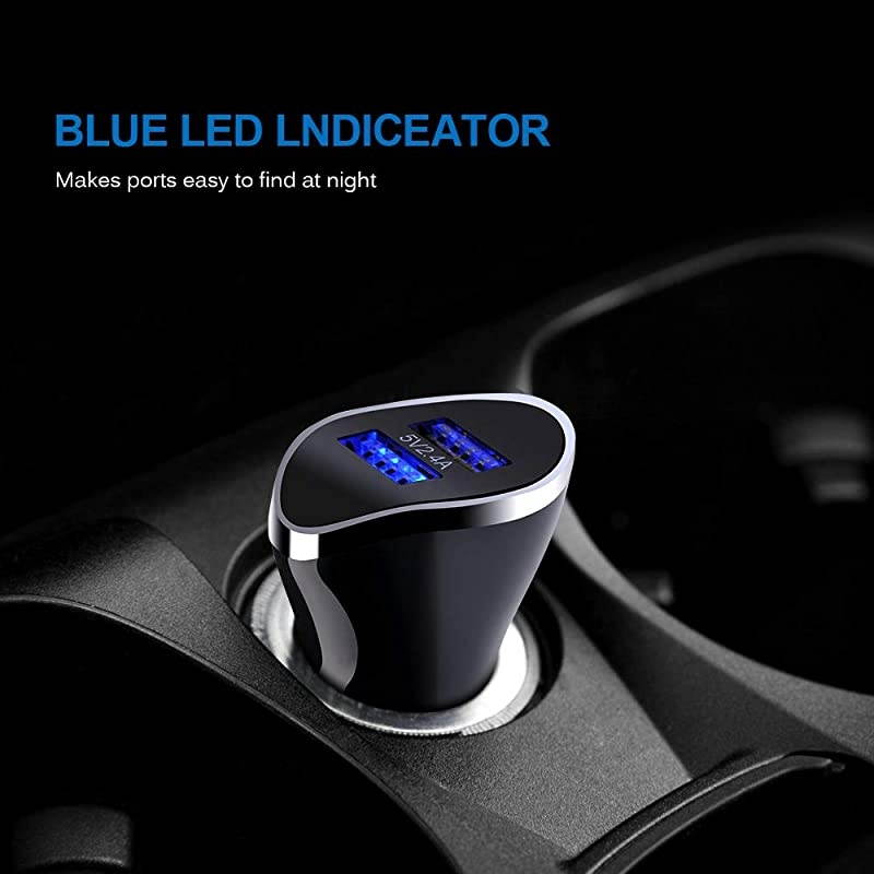 Type C Charger Compatible with Samsung S10 S9 S8 Note 10 9 8 A50 A20 A10E, LG G8 G7 ThinQ, Google Pixel 4 3a 3 2 XL, Dual USB Car Charger+Wall Charger Block+2Pack 6FT USB C Fast Charging Cables