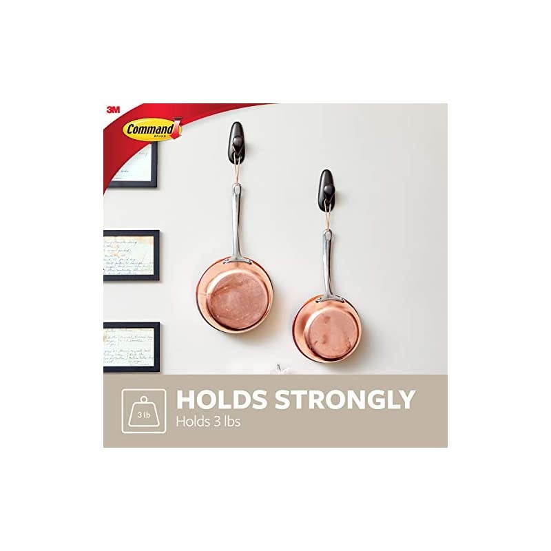 Medium Forever Classic Metal Hook, Oil Rubbed Bronze, 2-Hooks, 4-Strips, Decorate Damage-Free