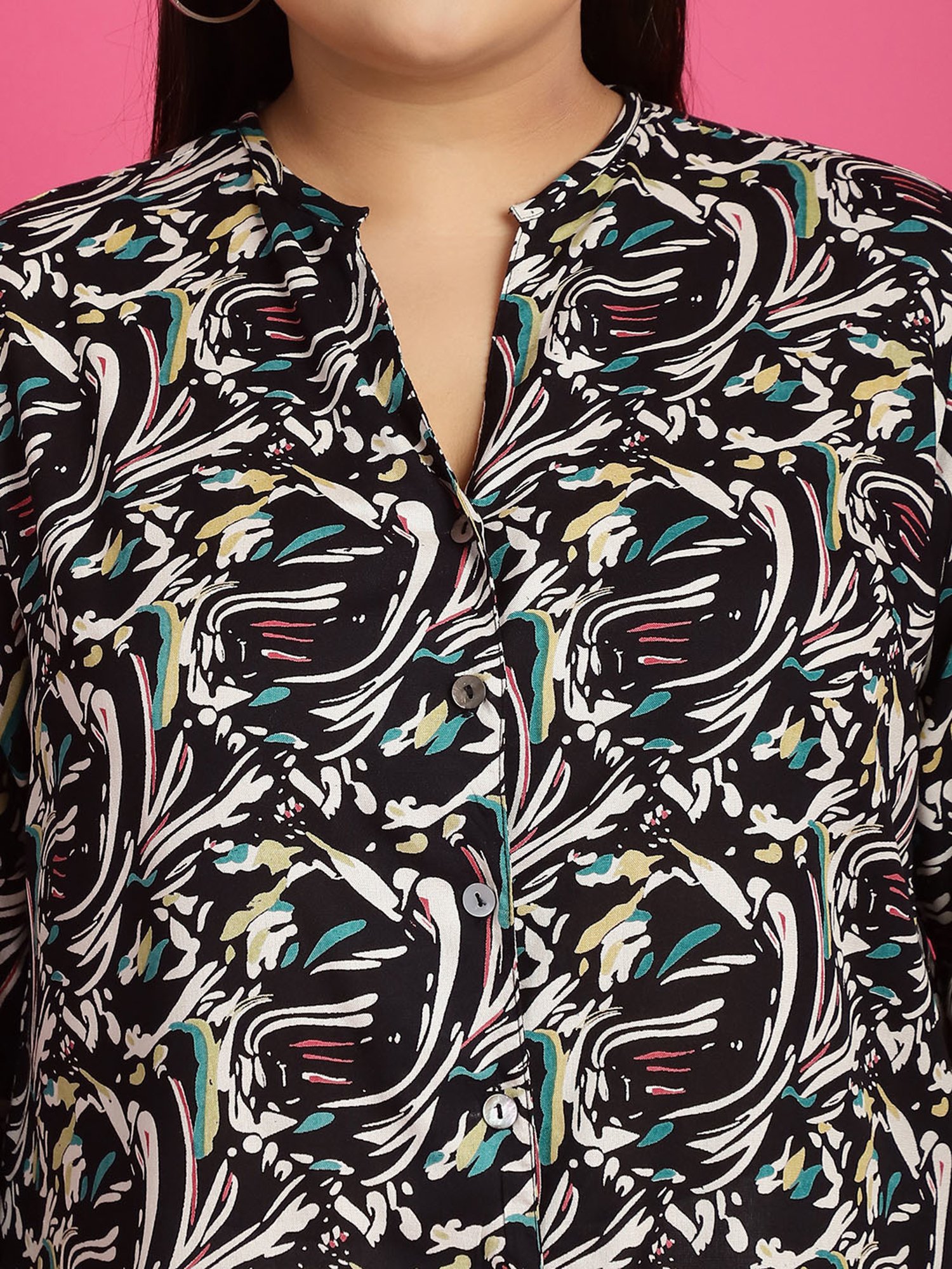 theRebelinme Black Floral Print Shirt