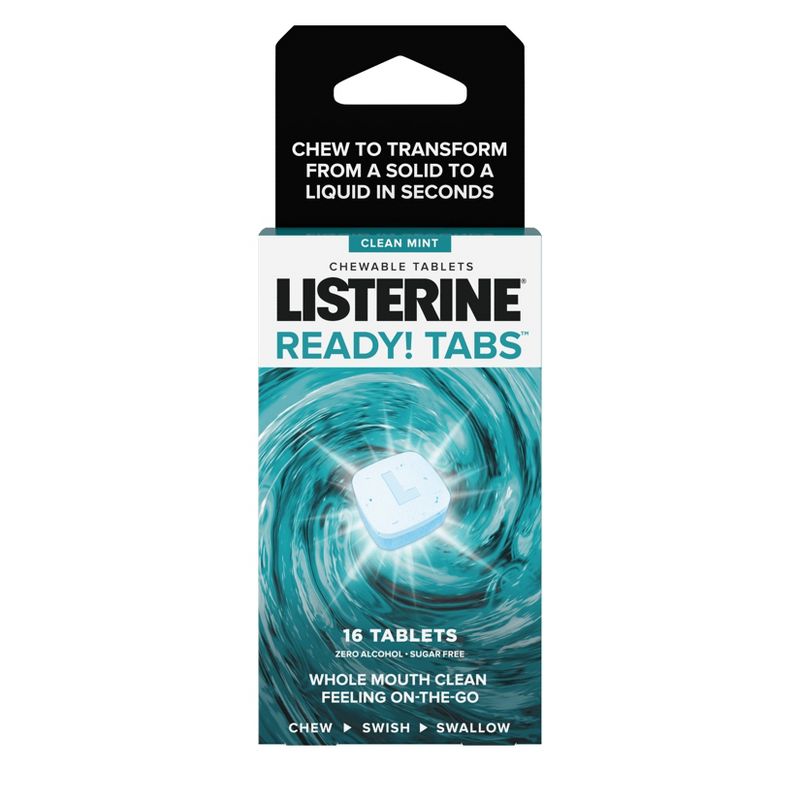 Listerine Ready Clean Mint Flavor Chewable Tablets - 16ct