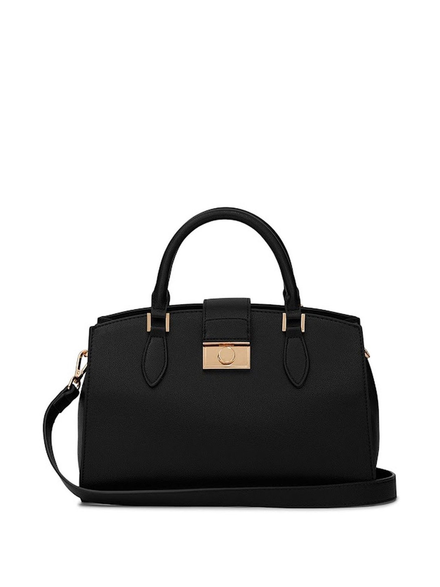 Miraggio Ellen Black Solid Medium Handbag