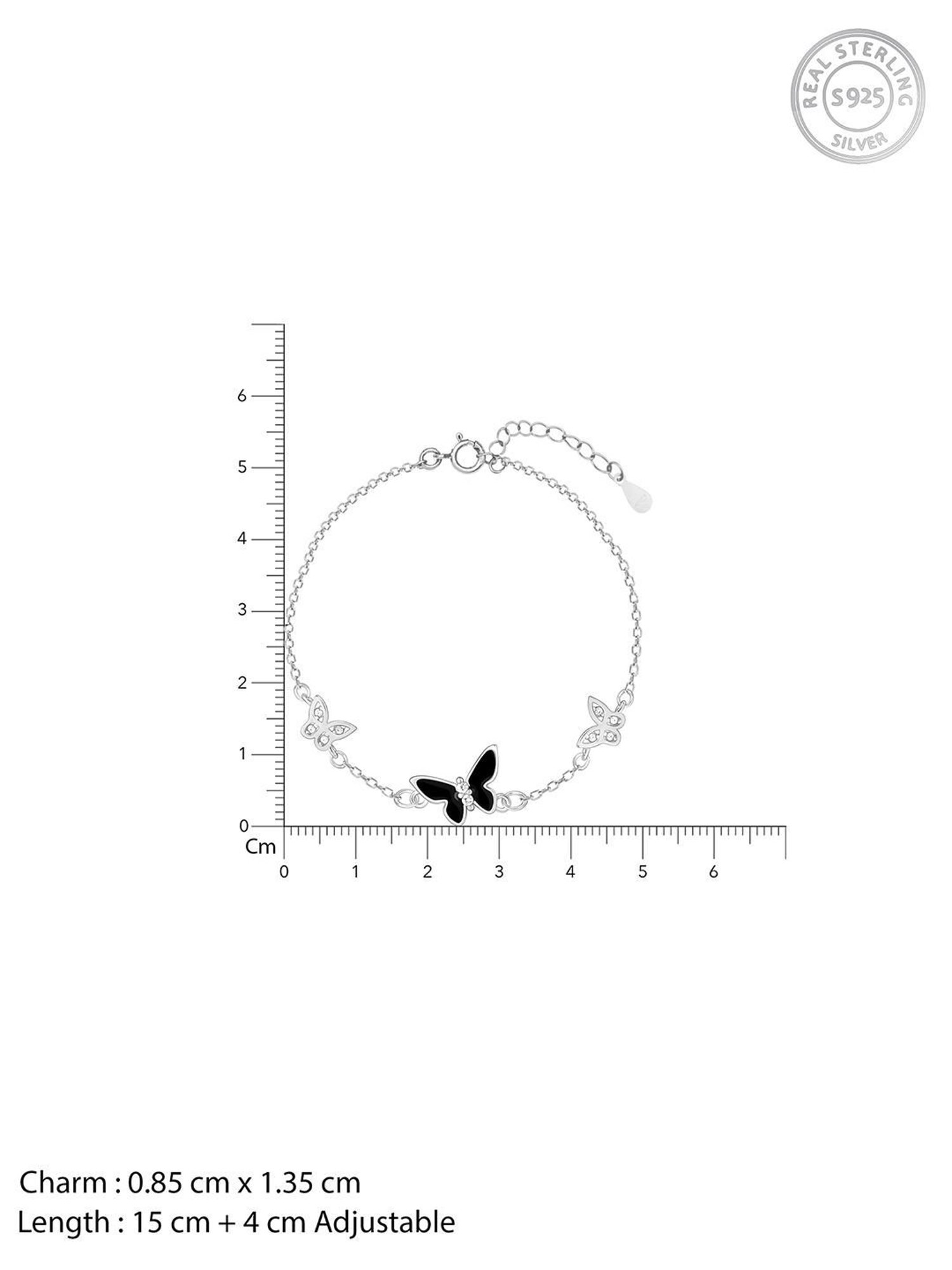 GIVA Summer Collection 92.5 Sterling Silver Elegant Butterflies Bracelet for Women