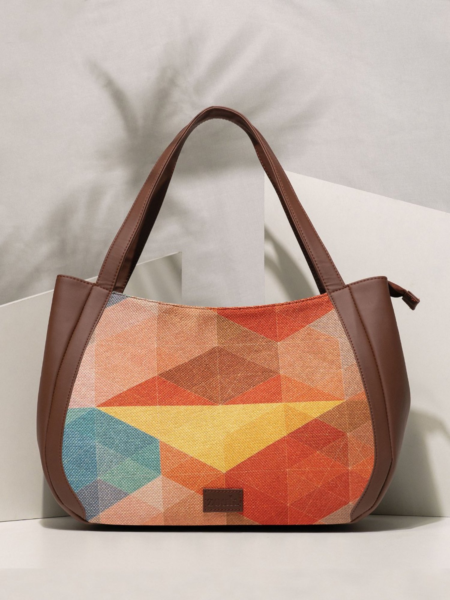 ZOUK Geooptics Multicolor Printed Luna Shoulder Bag