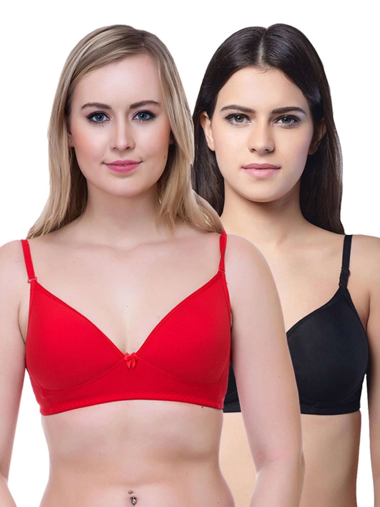 Lady Lyka Multicolor Non Wired Padded T-Shirt Bra (Pack Of 2)