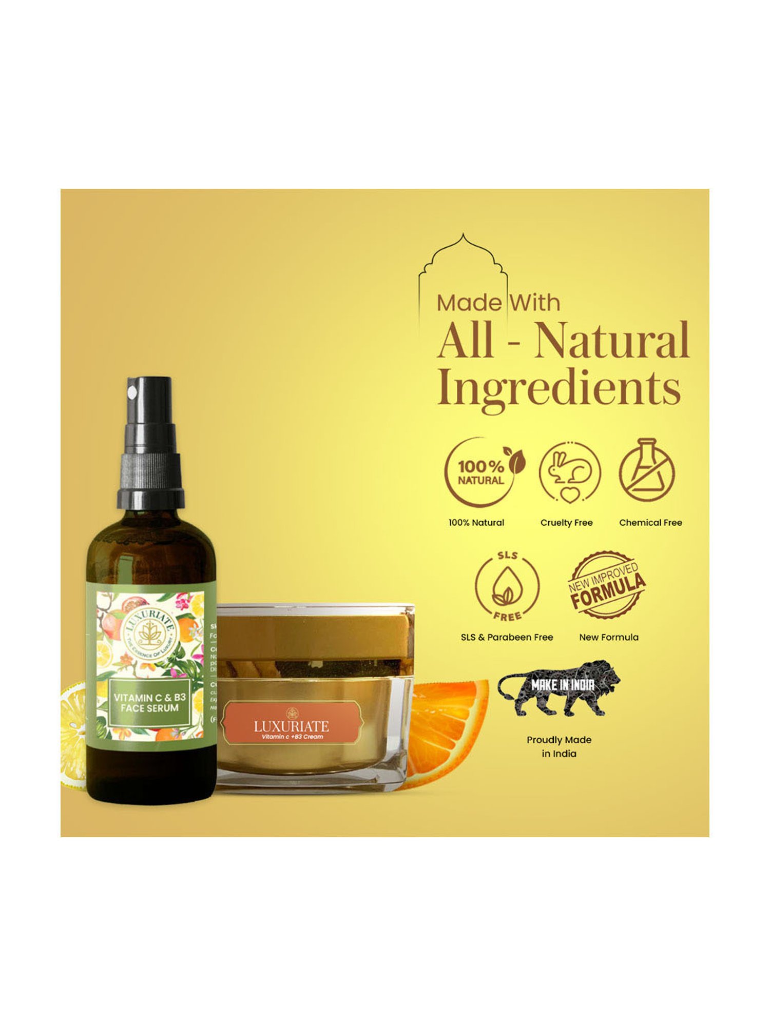 Luxuriate Vitamin C & B3 Moisturizer Cream and Face Serum Combo