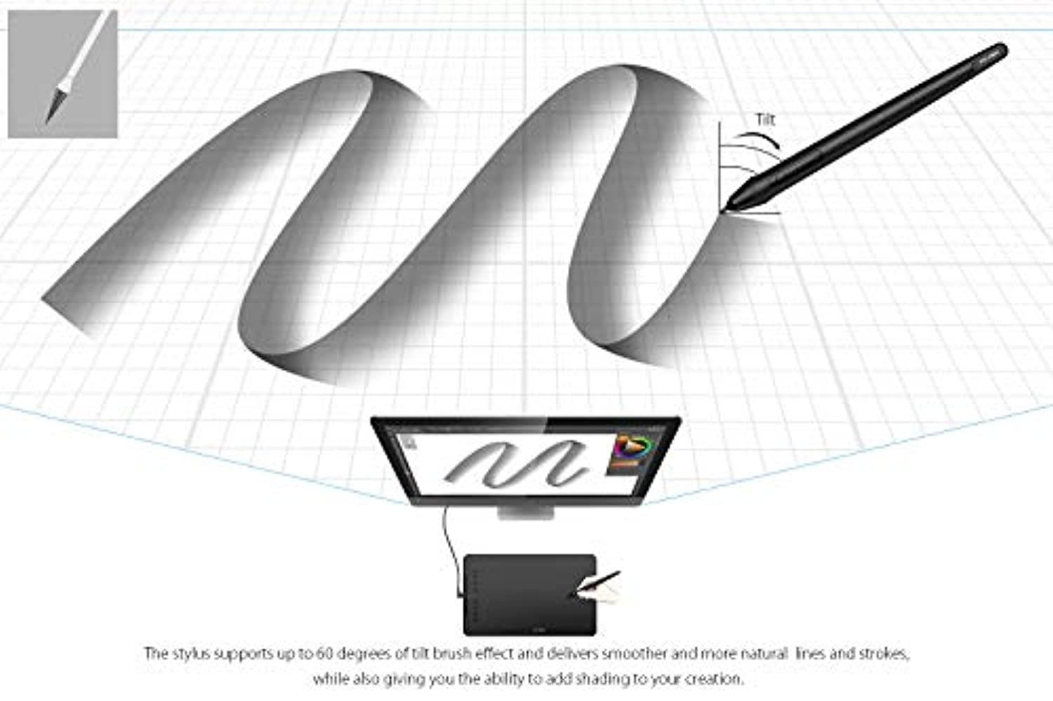 XP-PEN Deco 01 V2 Graphics Tablet 10x6.25 Inch Drawing Pen Tablet 8192 Levels Pressure Battery-Free Pen with Tilt Function Android Supported and 8 Shortcut Keys (Deco01V2)