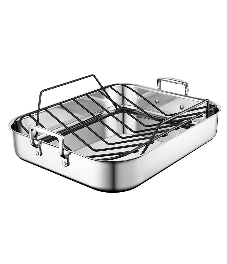 Le Creuset Stainless Steel Roasting Pan with Nonstick Rack