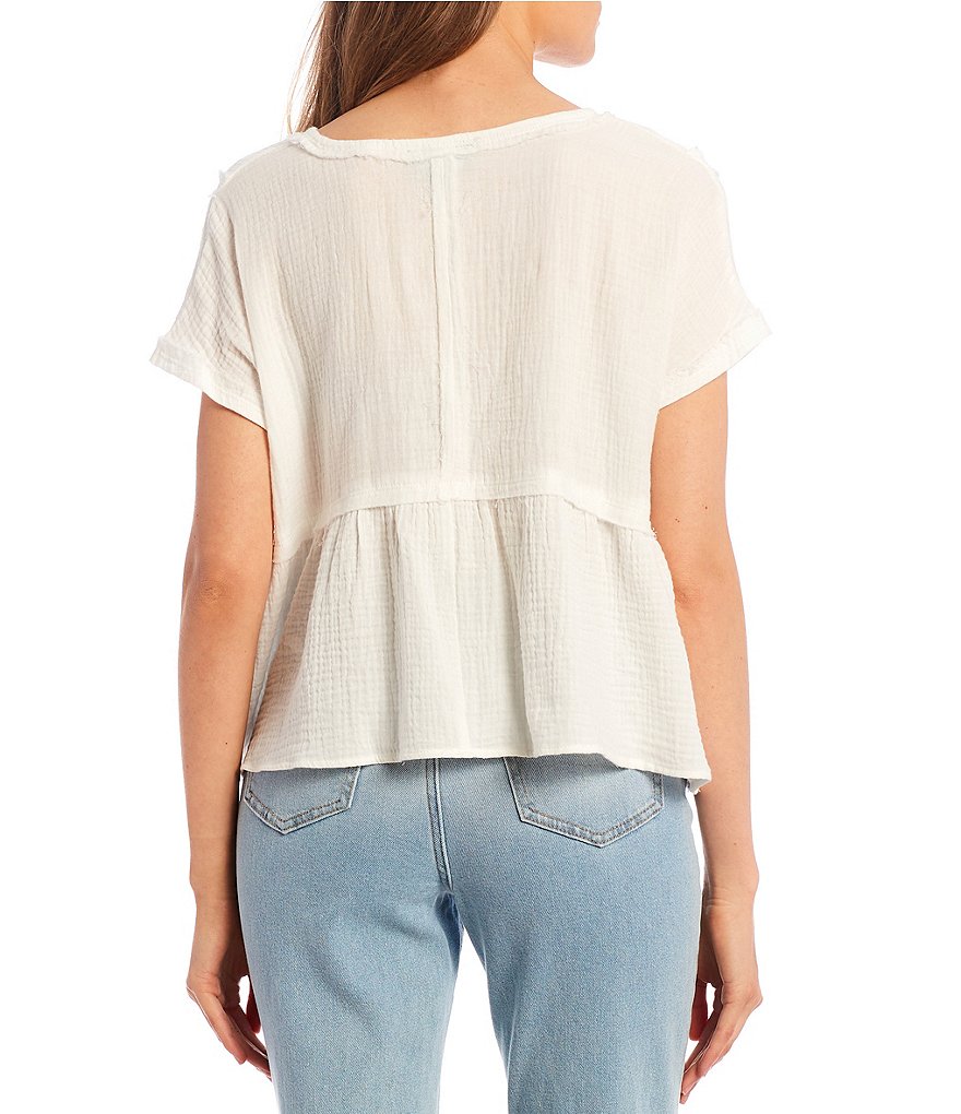 I.N. San Francisco Short-Sleeve Babydoll Top