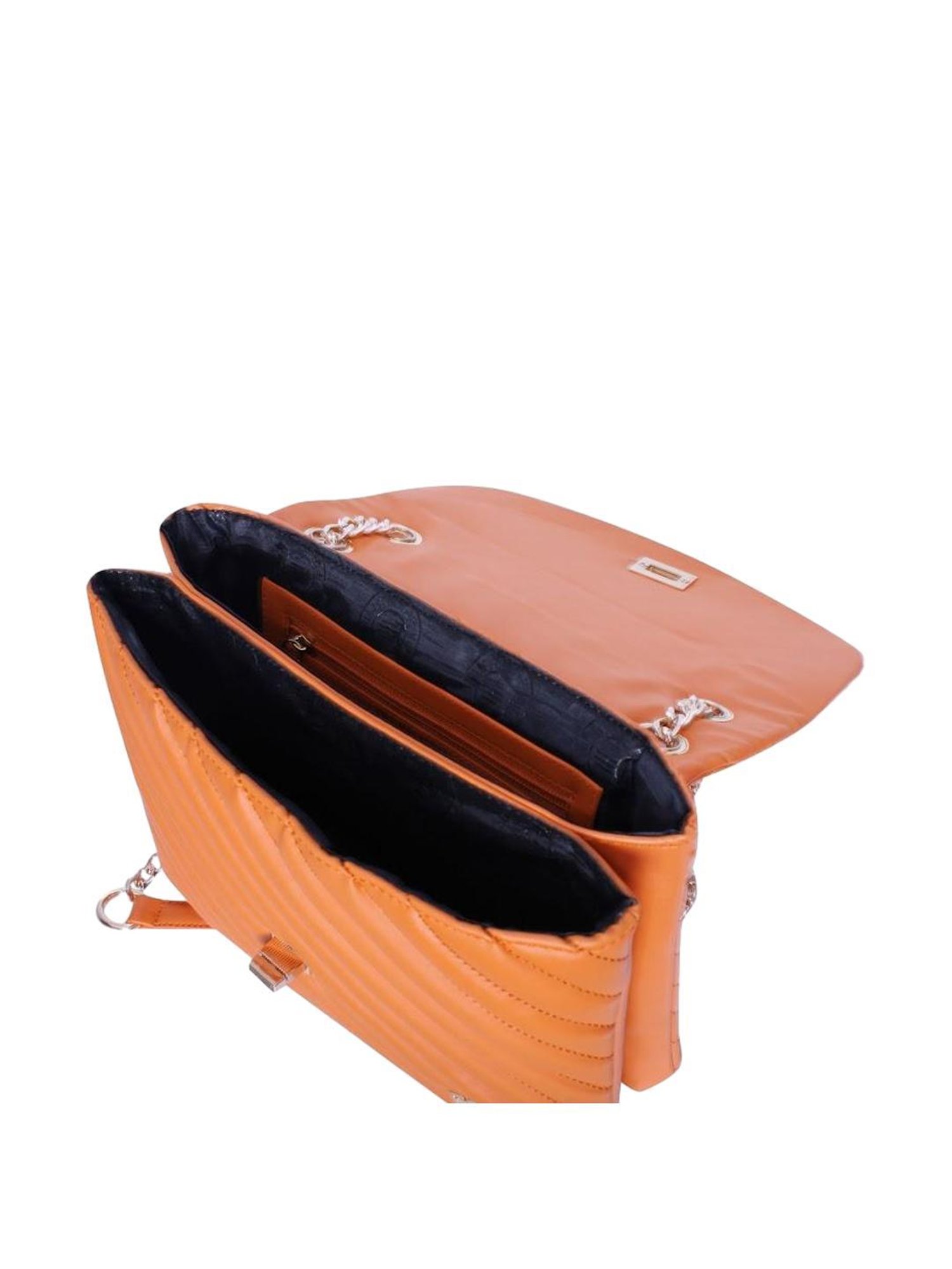 THE HOLISTIK Glamiitque Orange Quilted Medium Sling Handbag