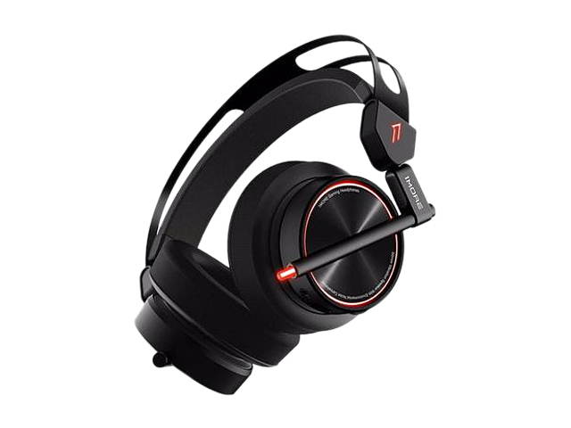 1MORE Spearhead VR Gaming Over-Ear Headphones Comfortable Headset with Super Bass, 7.1 Stereo Surround Sound, Dual Mic Noise Cancellation and LED Light for PC/PS4/XBOX/Smartphones - Black