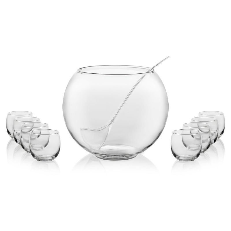 Libbey Selena 10pc Glass Punch Bowl and Glasses Set