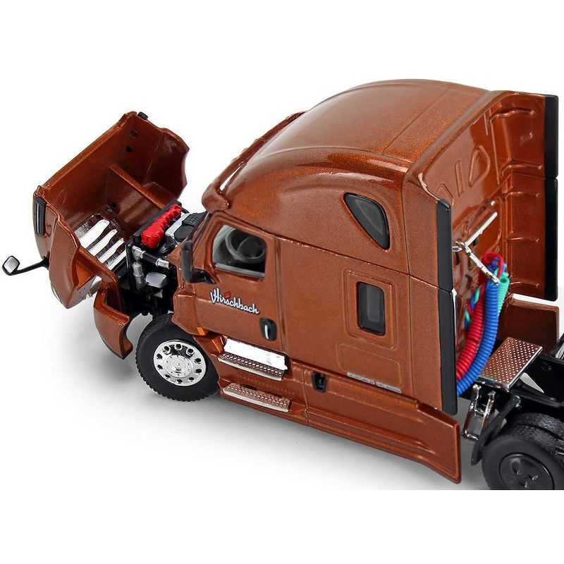 2018 Freightliner Cascadia High-Roof Sleeper & 53' Utility Reefer Refrigerated Trailer with Skirts "Hirschbach" 1/64 Diecast Model by DCP/First Gear