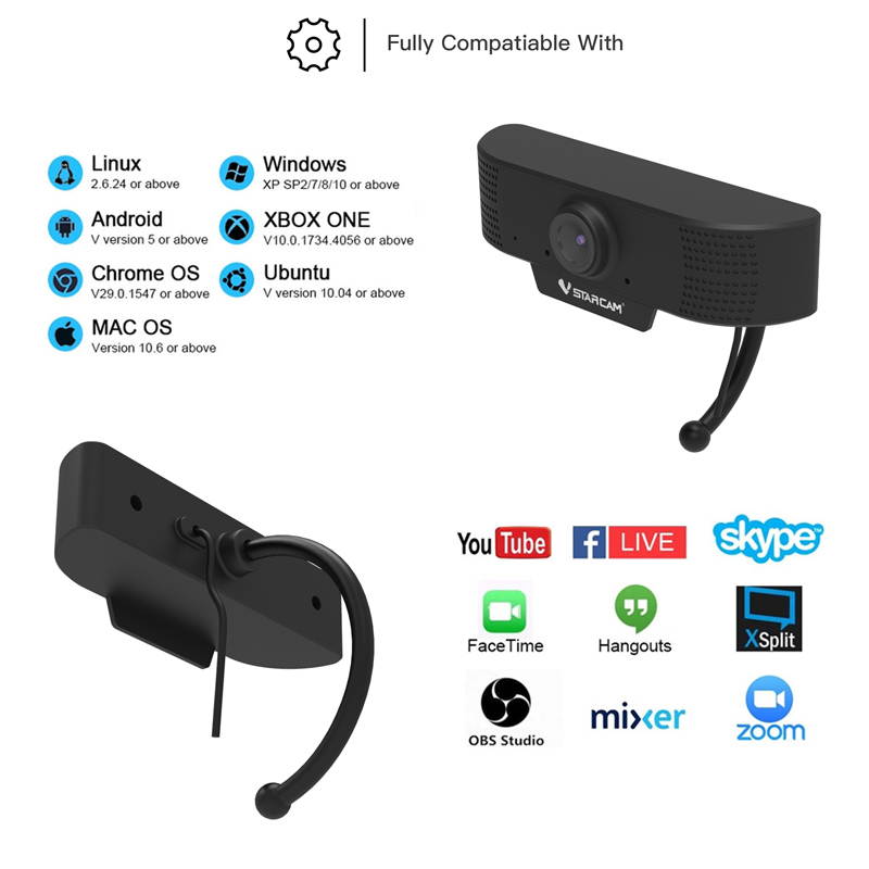 USB HD Webcam, HD Webcam 1080P, Pro Streaming Web Camera with Microphone, Widescreen USB Computer Camera for PC Mac Laptop Desktop Video Calling