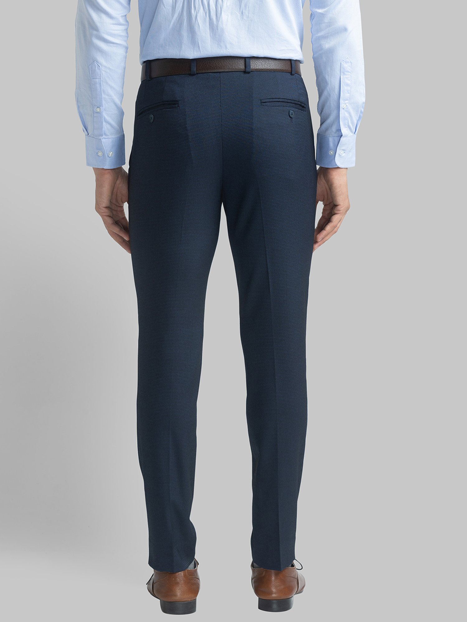 Park Avenue Blue  Regular Fit Trousers