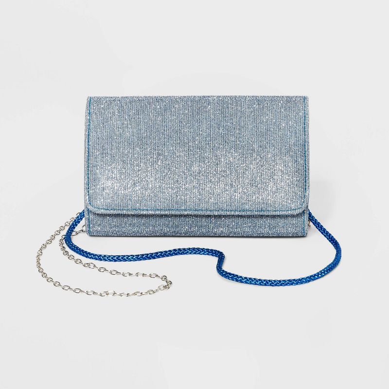 Estee & Lilly Sparkle Shimmer Clutch - Blue
