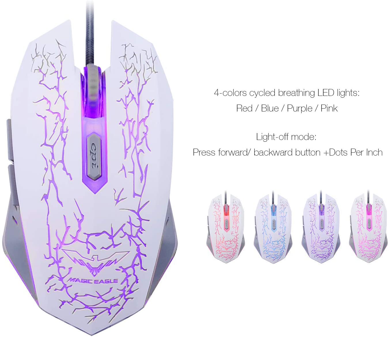 Gaming Keyboard and Mouse Combo, Led Rainbow Backlit Wired Gaming Keyboard and RGB Gaming Mouse, LED 104 Keys USB Ergonomic Wrist Rest Keyboard, 4800 Dots Per Inch 6 Button Mouse - Black