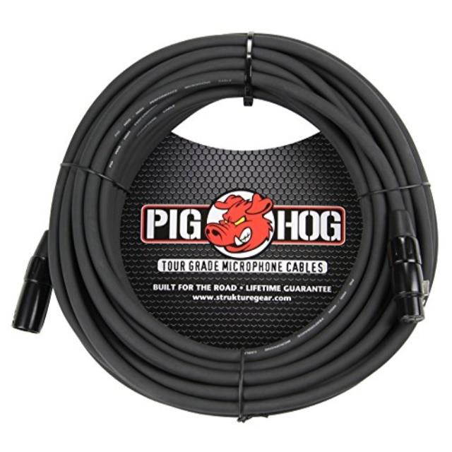 pig hog phm50 high performance 8mm xlr microphone cable, 50 feet