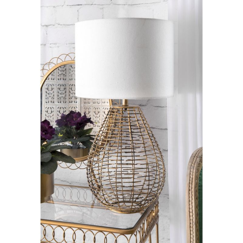 nuLOOM Lorain Brass 27" Table Lamp Lighting - Brass 27" H x 14" W x 14" D