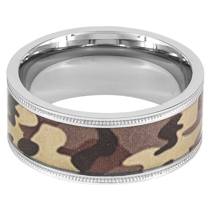 Men's Crucible Stainless Steel Camouflage Ring - Brown (11)