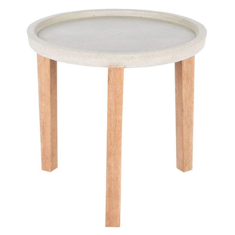 Serka Side Table - Natural/Light Gray - Safavieh